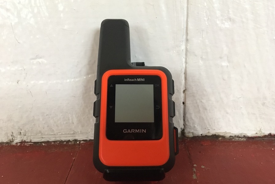 Front view of Garmin inReach Mini with power off.