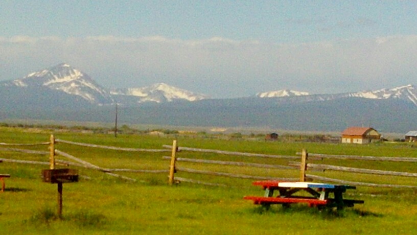 View of the Beaverhead Mountains from Wisdom American Legion Memorial Park.